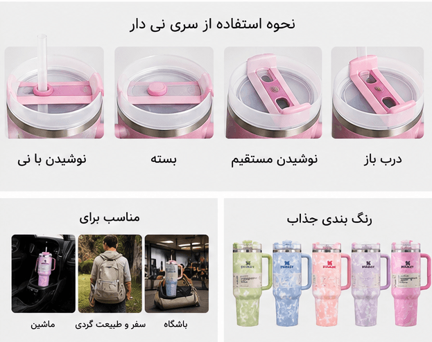 تراول ماگ STANLEY ابر و بادی مات گنجایش 1.180 میل — تصویر ۲