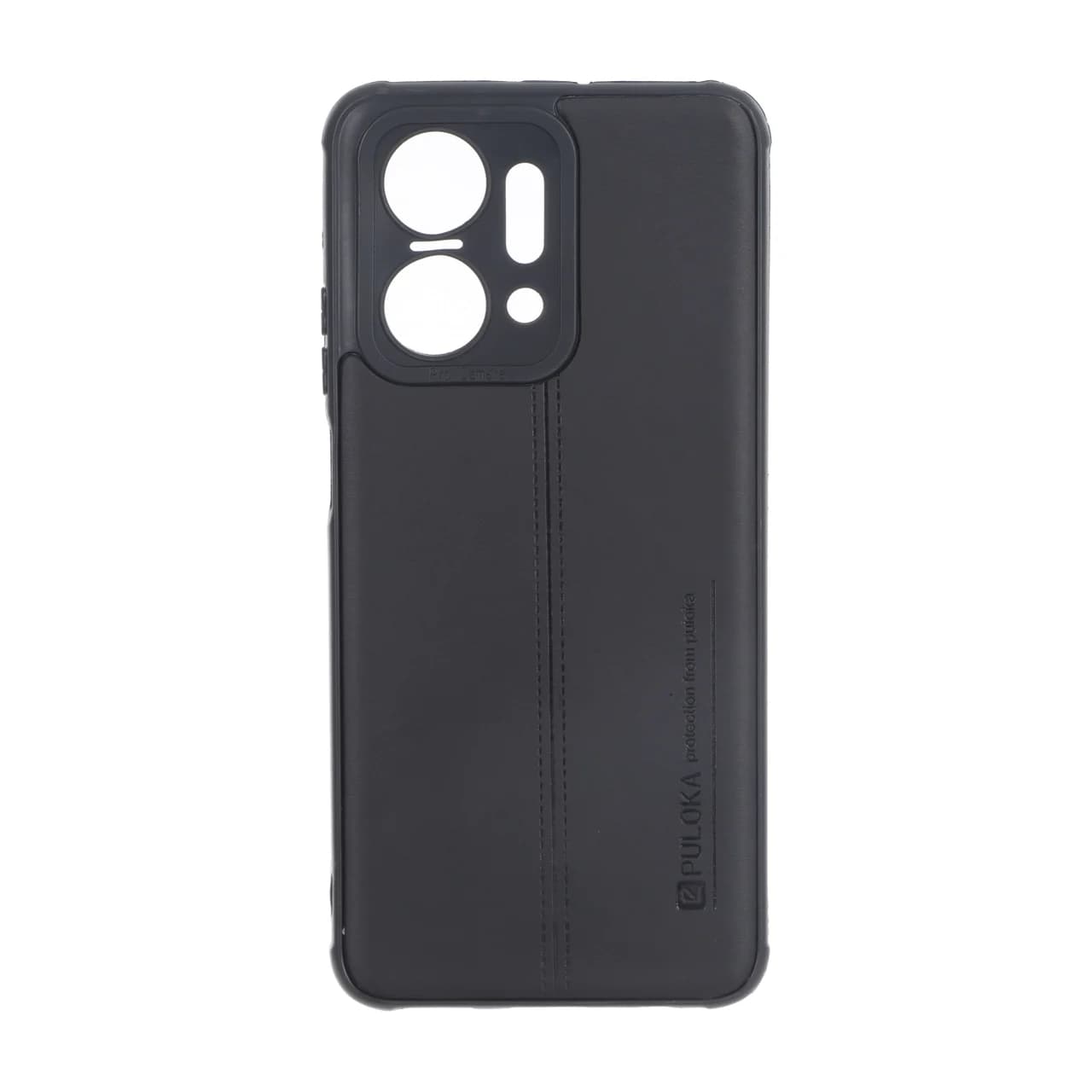 قاب Puloka طرح چرم دوخت دار محافظ لنزدار Honor X7a