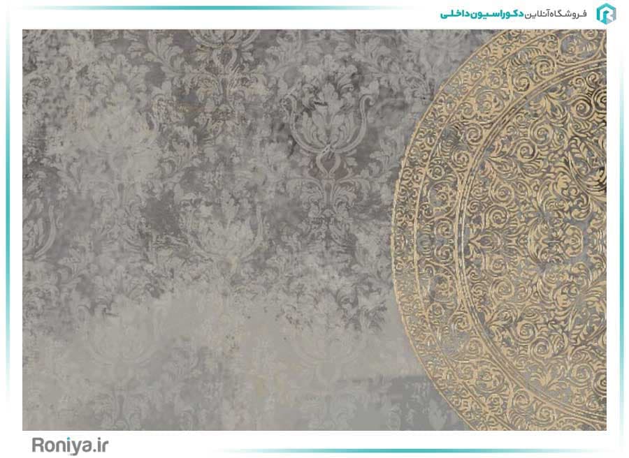 پوستر دیواری پتینه مدرن طوسی P-108