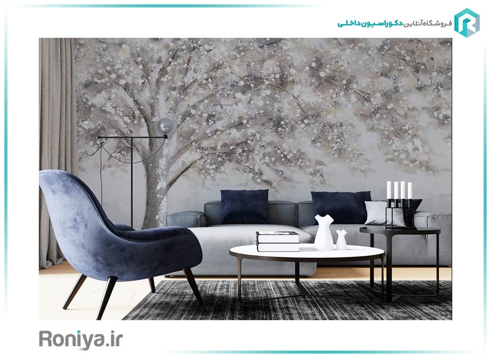 پوستر دیواری طوسی مدرن 3DF-427 — تصویر ۲