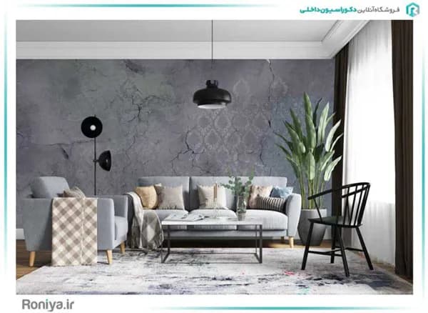 پوستر دیواری داماسک محو کد 3DF-074 — تصویر ۳