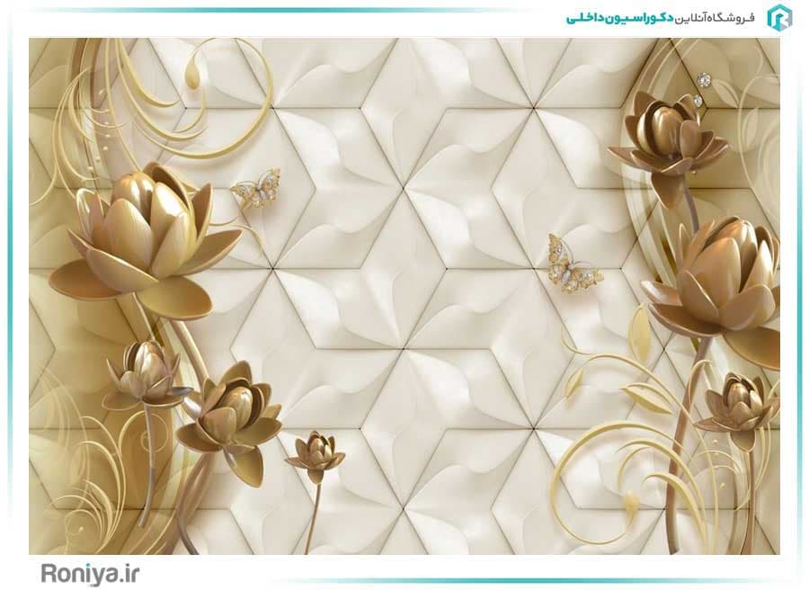 کاغذ دیواری سه بعدی لوکس پذیرایی 3DF-445 — تصویر ۲