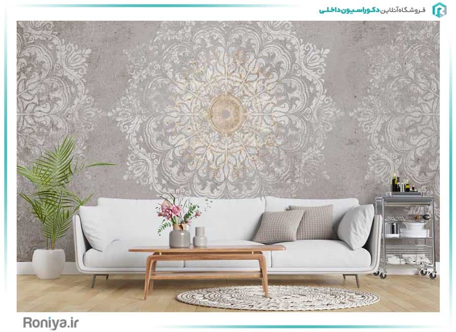 پوستر دیواری طرح داماسک کلاسیک کد 3DF-089 — تصویر ۲