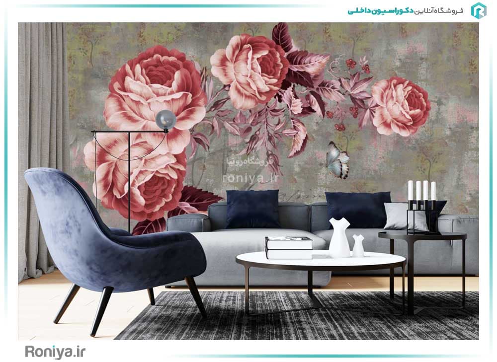 پوستر دیواری سه بعدی گل کد 3DF-009 — تصویر ۳
