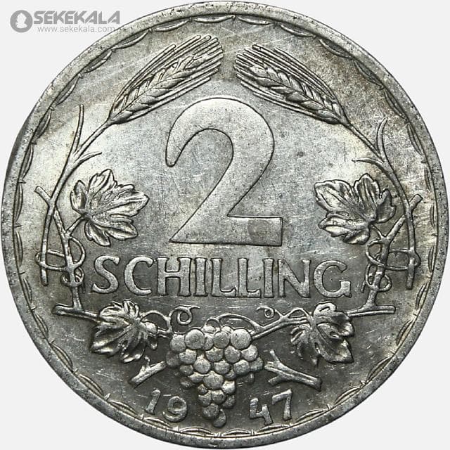 سکه 2 شیلینگ کمیاب اتریش 1947 (بسیار کمیاب)(AU)