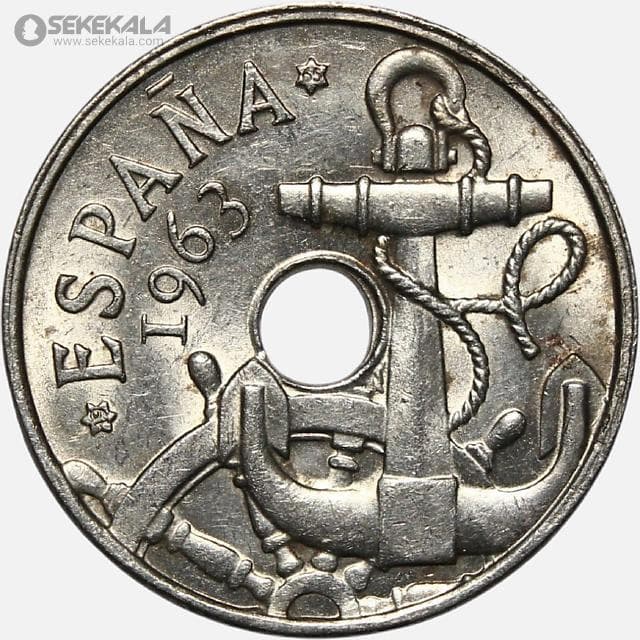سکه 50 سنتیمو اسپانیا 1963 (فرانسیسکو فرانکو) (UNC)