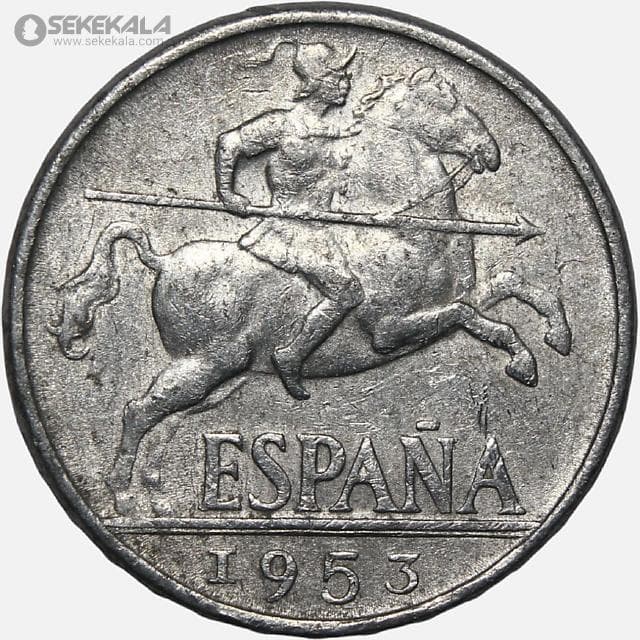 سکه 10 سنتیمو اسپانیا 1953 (فرانسیسکو فرانکو)