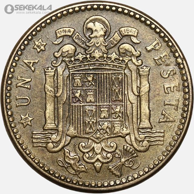 سکه 1 پزوتا اسپانیا 1953 (فرانسیسکو فرانکو)