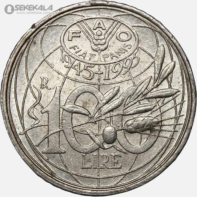 سکه 100 لیره یادبود FAO ایتالیا 1995 (AU)