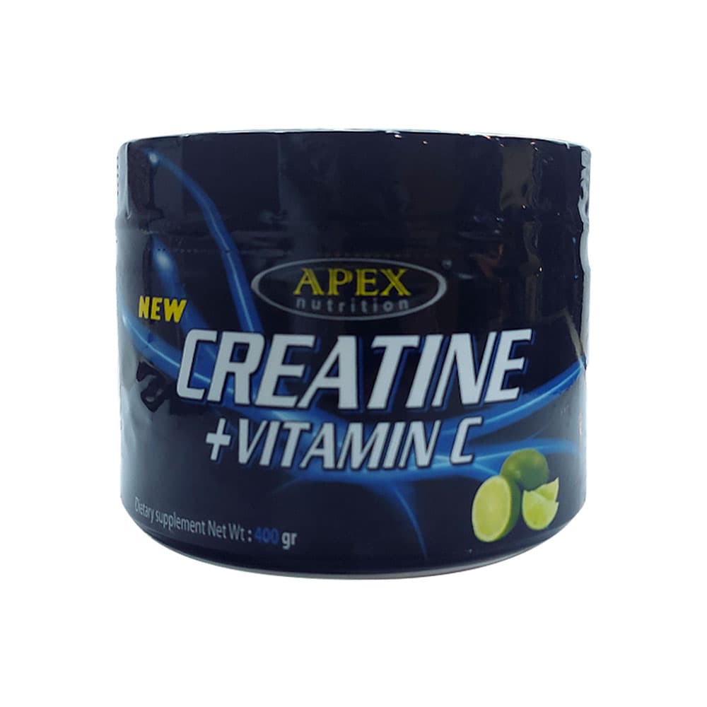 پودر عضله سازی کراتین + ویتامین سی برند اپکس ۴۰۰ گرم لیمویی Apex Creatine + Vitamin C 400 g