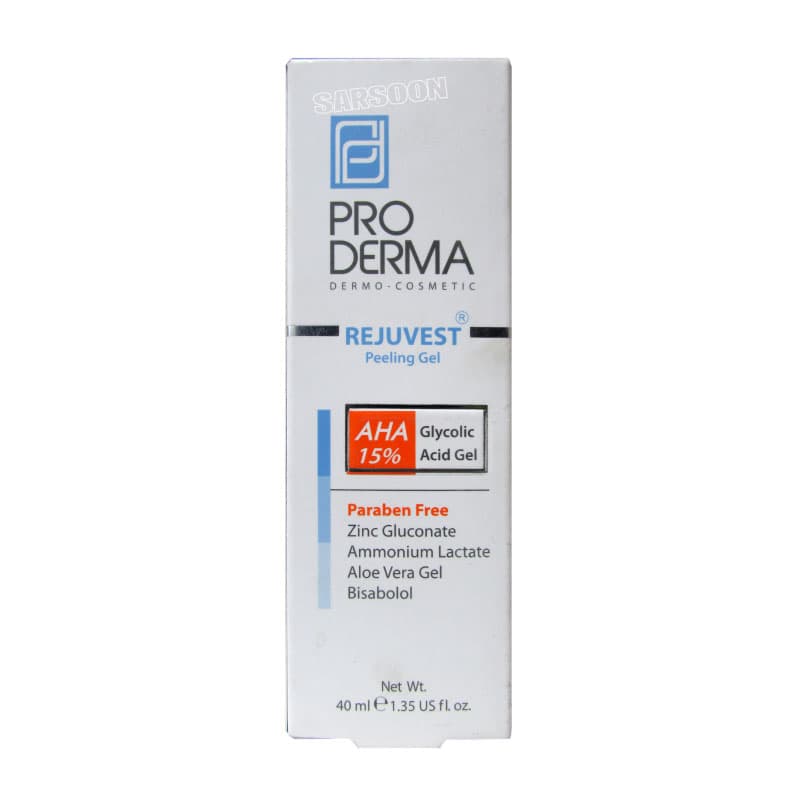 ژل لایه بردار AHA 15 درصد پرودرما مناسب انواع پوست ۴۰ میلی لیتر Pro Derma 15% AHA Peeling Gel 40 ml