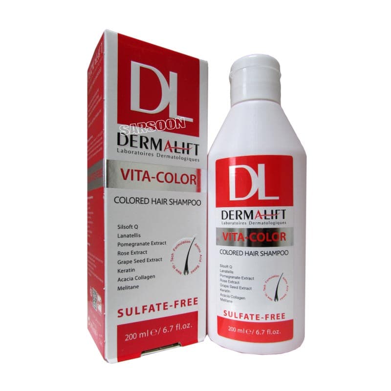 شامپو موهای رنگ شده درمالیفت مدل Vita-Color حجم 200 میلی لیتری — تصویر ۳