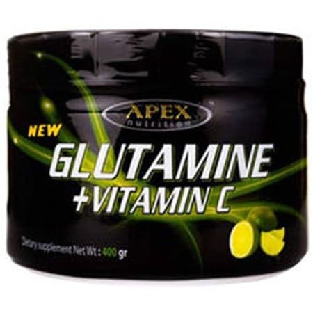 پودر گلوتامین + ویتامین C اپکس ۴۰۰ گرم لیمویی Apex Glutamine + Vitamin C ۴۰۰ g