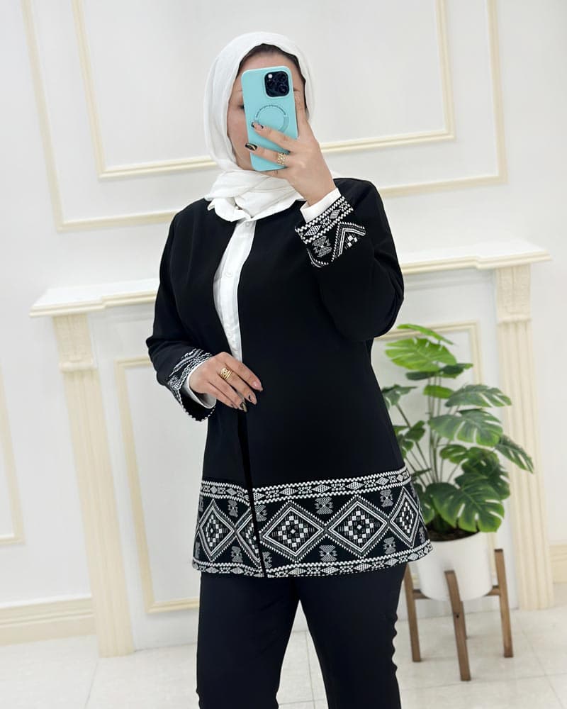 مانتو کتی مازراتی پنل دار کد 32692 — تصویر ۲