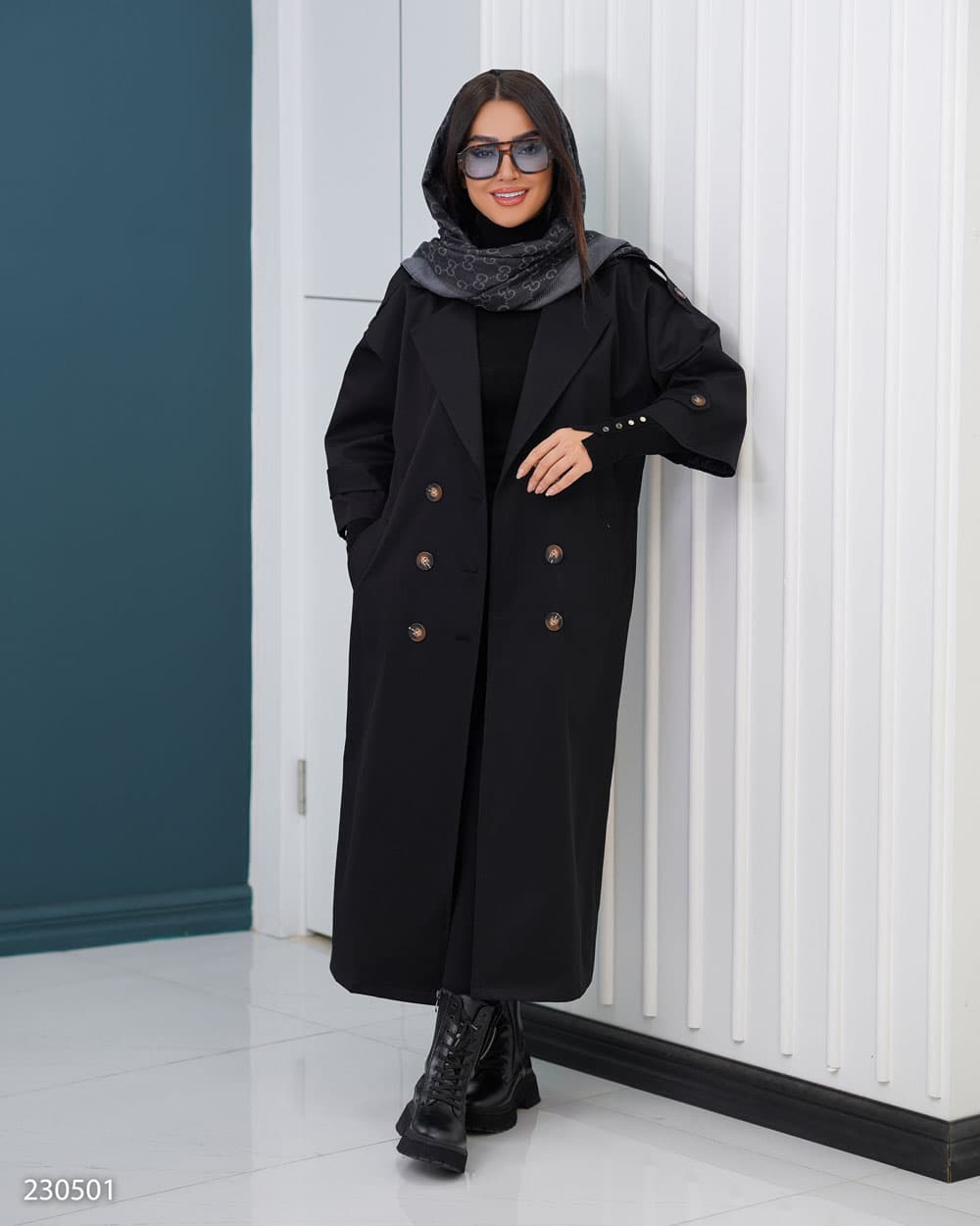 بارانی زنانه مدل راوش کد 5002305 — تصویر ۴