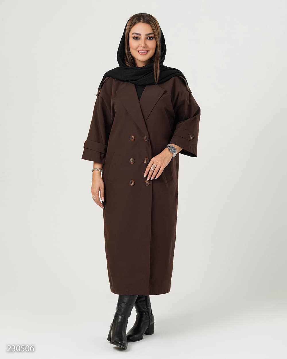 بارانی زنانه مدل راوش کد 5002305 — تصویر ۳