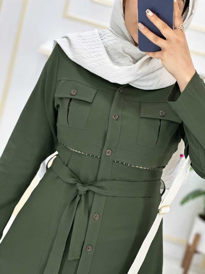 مانتو تنسل یقه مردانه دخترانه کد82705 — تصویر ۴