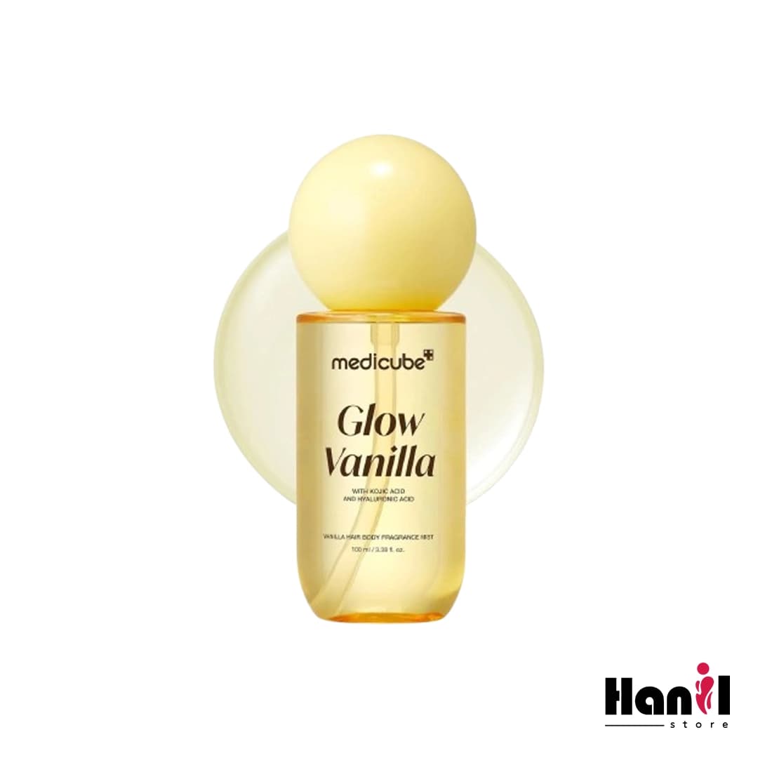 بادی اسپلش مدیکیوب مو و بدن اصل وارداتی Medicube Glow Vanilla رایحه وانیل حجم ۱۰۰میل