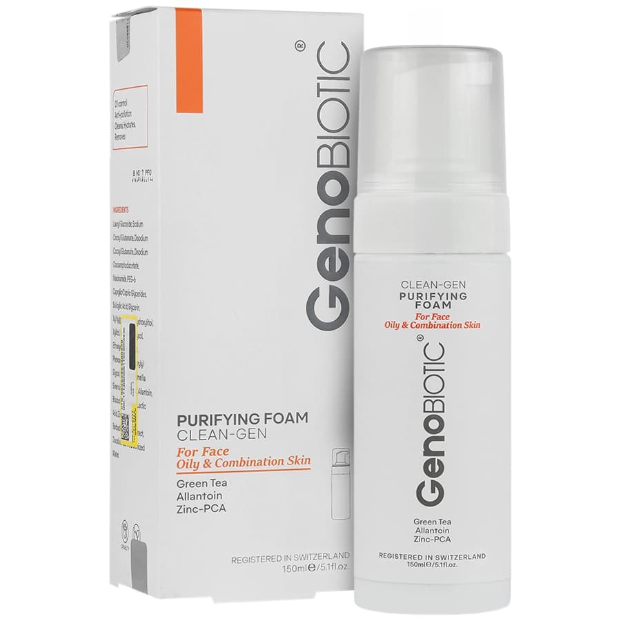 فوم شستشوی صورت ژنوبایوتیک پوست چرب و مختلط 150 میلی لیتر Geno Biotic Foam Skin Cleaning for Oily and Combination Skin 150 ml