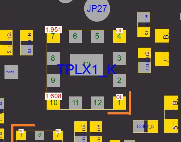 آی سی تریپلکسر آیفون ایکس اس مکس | IC Triplexer iPhone XS Max (TPLX1_K) (ACFM_1312_AP1) — تصویر ۲
