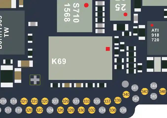 آی سی آمپلی فایر ال ان آ (کم نویز) آیفون 11 پرومکس | (DSM_LB_K)(DSM_LB)(LMRXFRJB_K57) IC Amplifier LNA iPhone 11 Pro Max — تصویر ۴