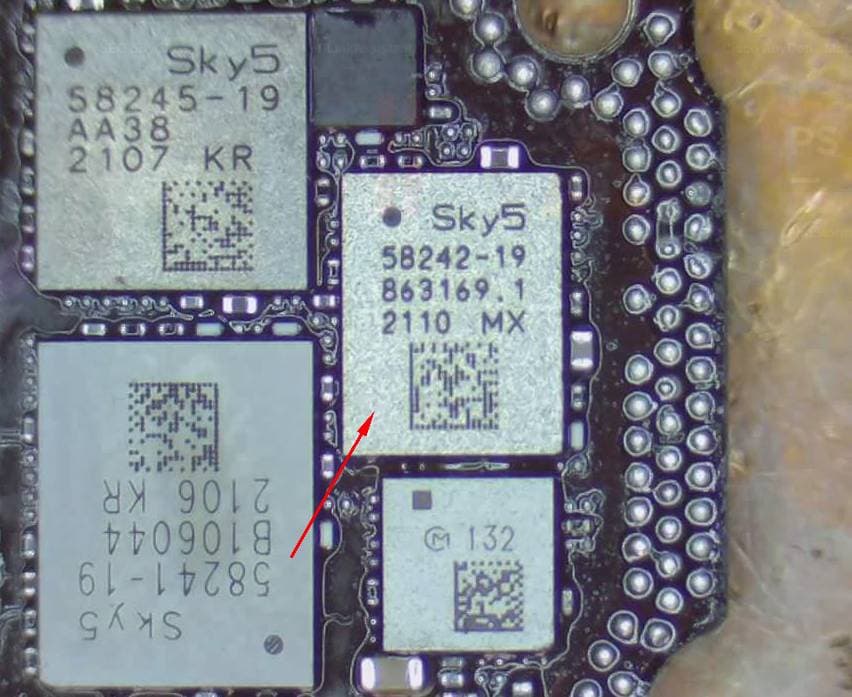 آی سی پاور آمپلی فایر جی اس ام و 3 جی آیفون 12 و 12 پرو | (PA_LMB_E)IC Amplifier GSM And 3G iPhone 12 Pro / 12 (SKY58232-19)