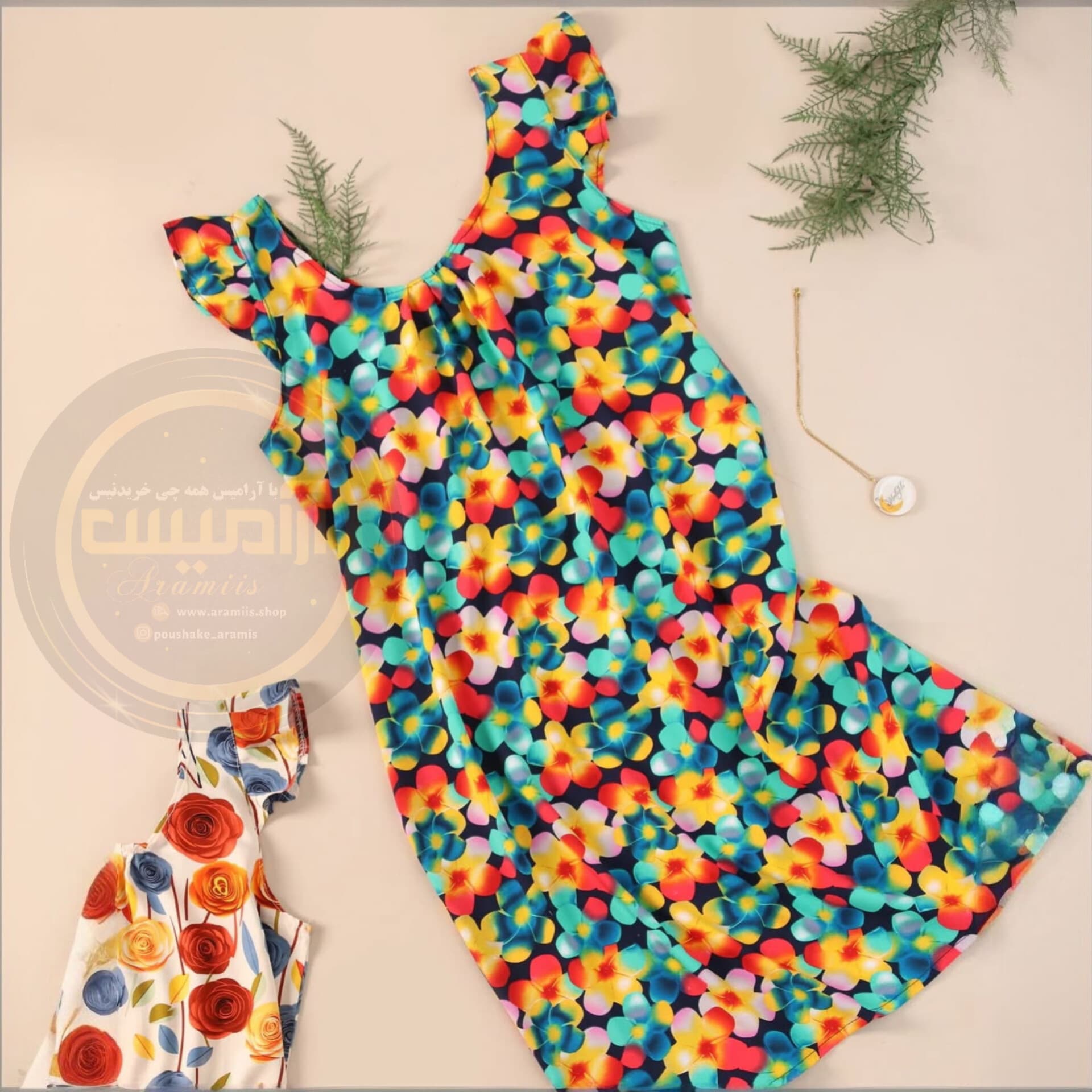 ساحلی نخ تایلندی سرشانه چین دار