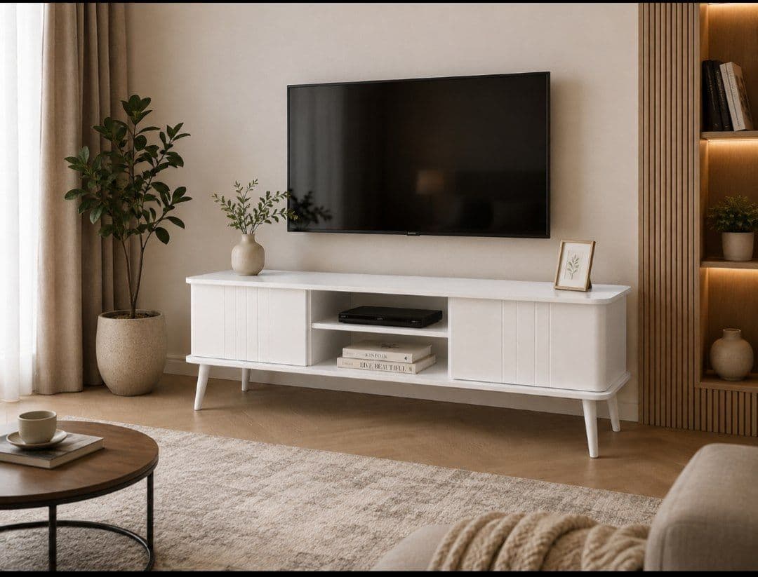 میز tv مدل جدید مینمال | MDF طرح چوب — تصویر ۲