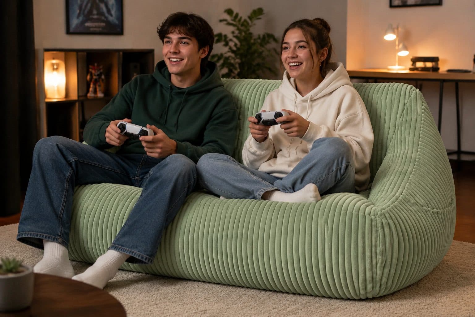 بین بگ نیو مبلی دو نفره مدل لیون | هپی چیر تک نفره دستهدار مخمل کبریتی وارداتی — تصویر ۵