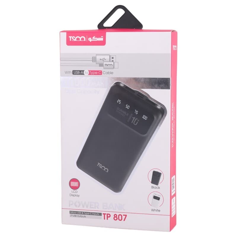 پاور بانک تسکو TP 807 10.5W ظرفیت 10000 میلی آمپر ساعت — تصویر ۷