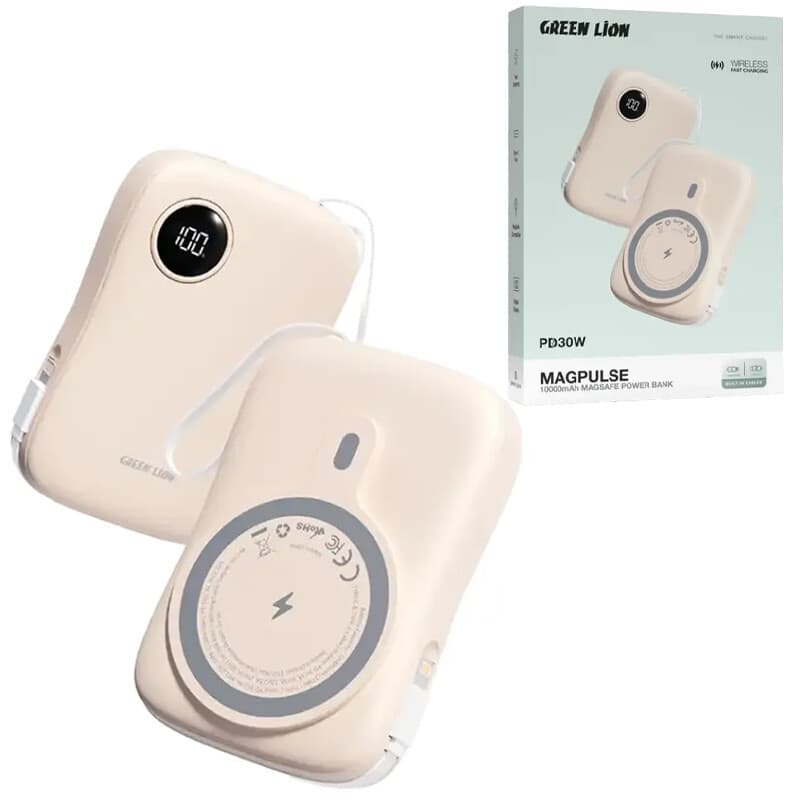 پاور بانک بی سیم فست شارژ گرین لاین MagPulse GL-PX18 PD 30W ظرفیت 10000 میلی آمپر ساعت