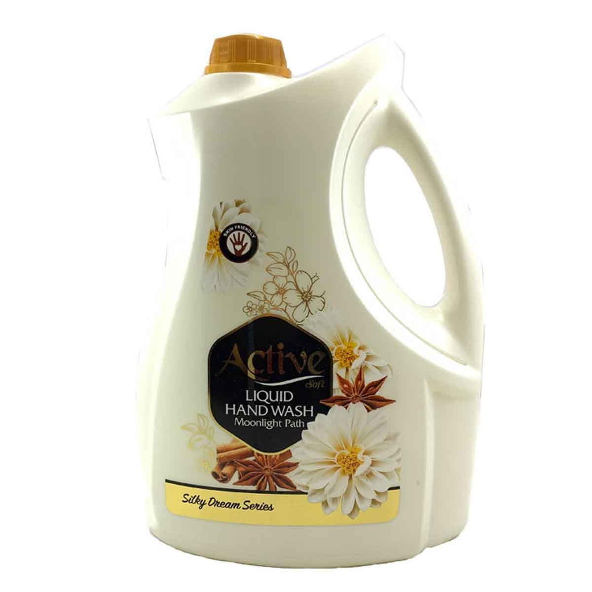 مایع دستشویی صدفی سری رویای ابریشمی گل و دارچین اکتیو 3750 گرم