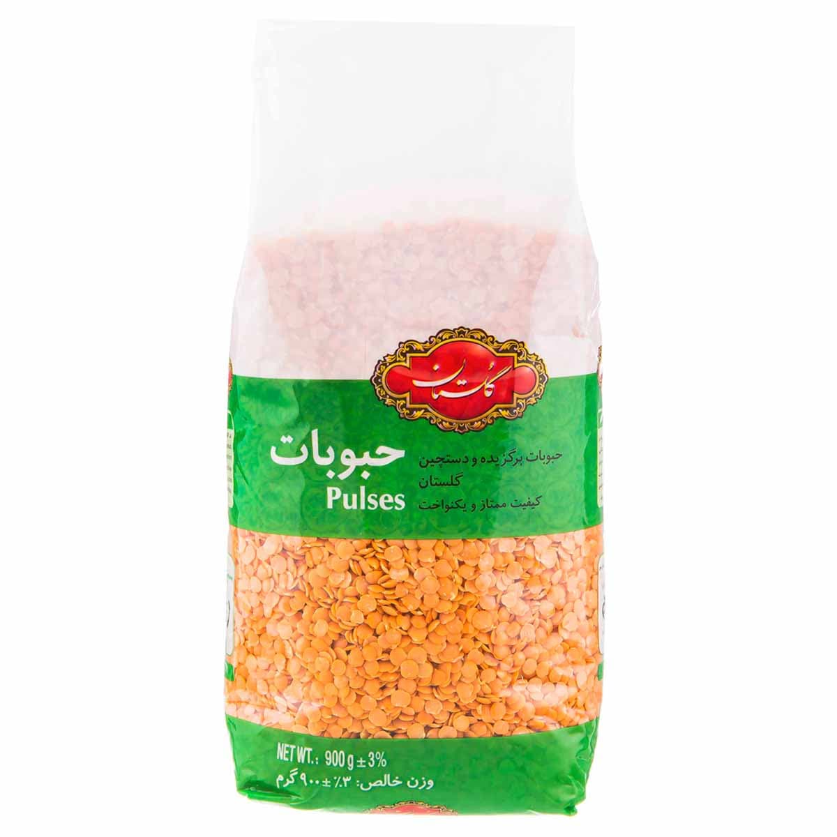 دال عدس (عدس قرمز) بسته بندی استند آپ گلستان 900 گرم