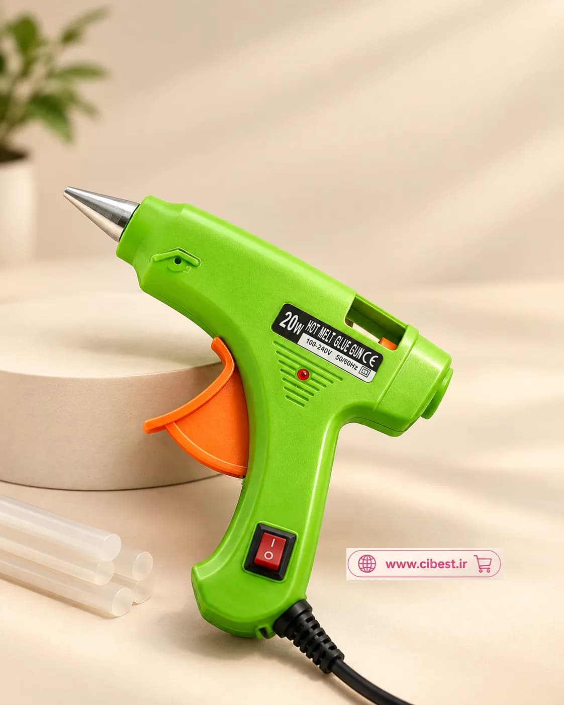 تفنگ چسب حرارتی سیلیکونی مارک emmayi توان 30 وات رنگ آبی کد 39400 — تصویر ۲