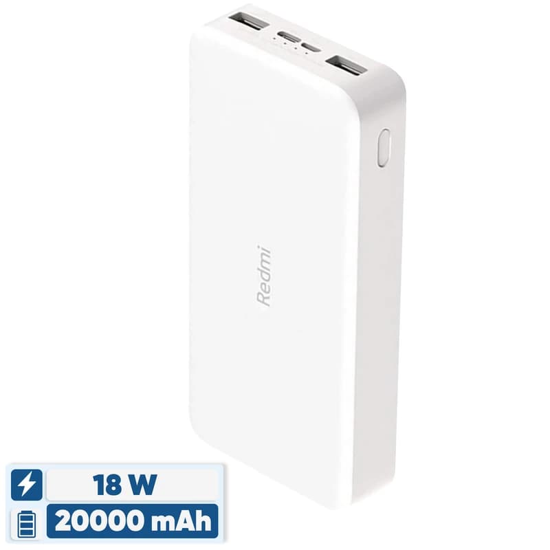 پاوربانک 18 وات شیائومی مدل Redmi PB200LZM ظرفیت 20000 میلی آمپر ساعت رنگ سفید کد M17889 — تصویر ۲
