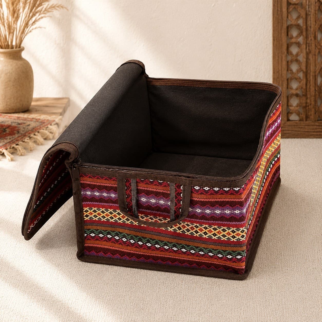 بقچه نظم دهنده لباس مدل جاجیم باکس سایز 2 (60 در 40 در 35 سانت) بسته 1 عددی