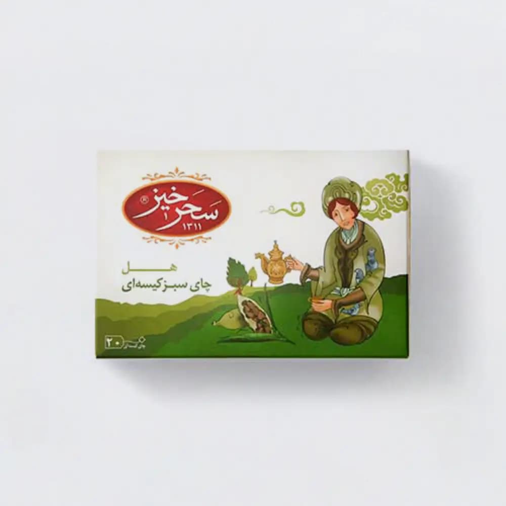 تی بگ سبز 20 عددی با طعم هل سحر خیز — تصویر ۳