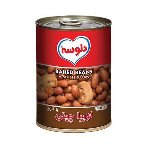 کنسرو لوبیا با قارچ 380گرم دلوسه