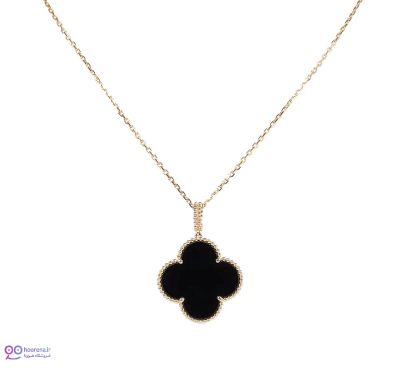 آویز زنانه طلا ونکلیف مشکی Onyx — تصویر ۲