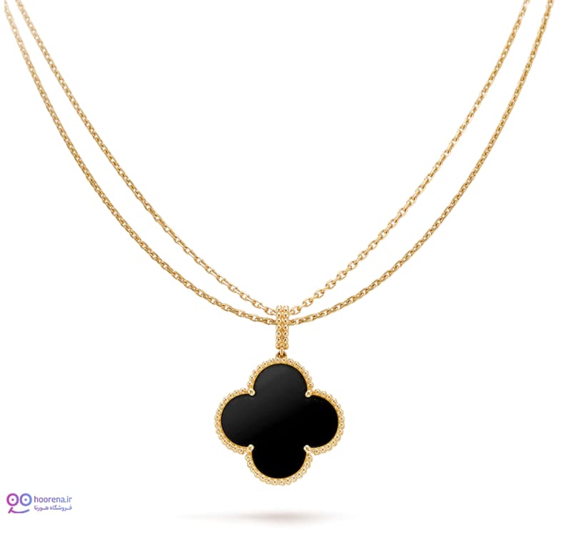 آویز زنانه طلا ونکلیف مشکی Onyx