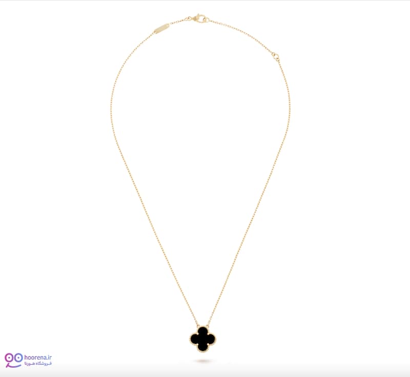 گردنبند زنانه طلا ونکلیف مدل الحمبرا مشکی Onyx — تصویر ۳