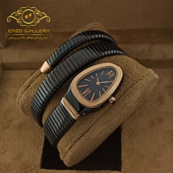 ساعت زنانه بولگاری طرح مار مشکی bvlgari bg115