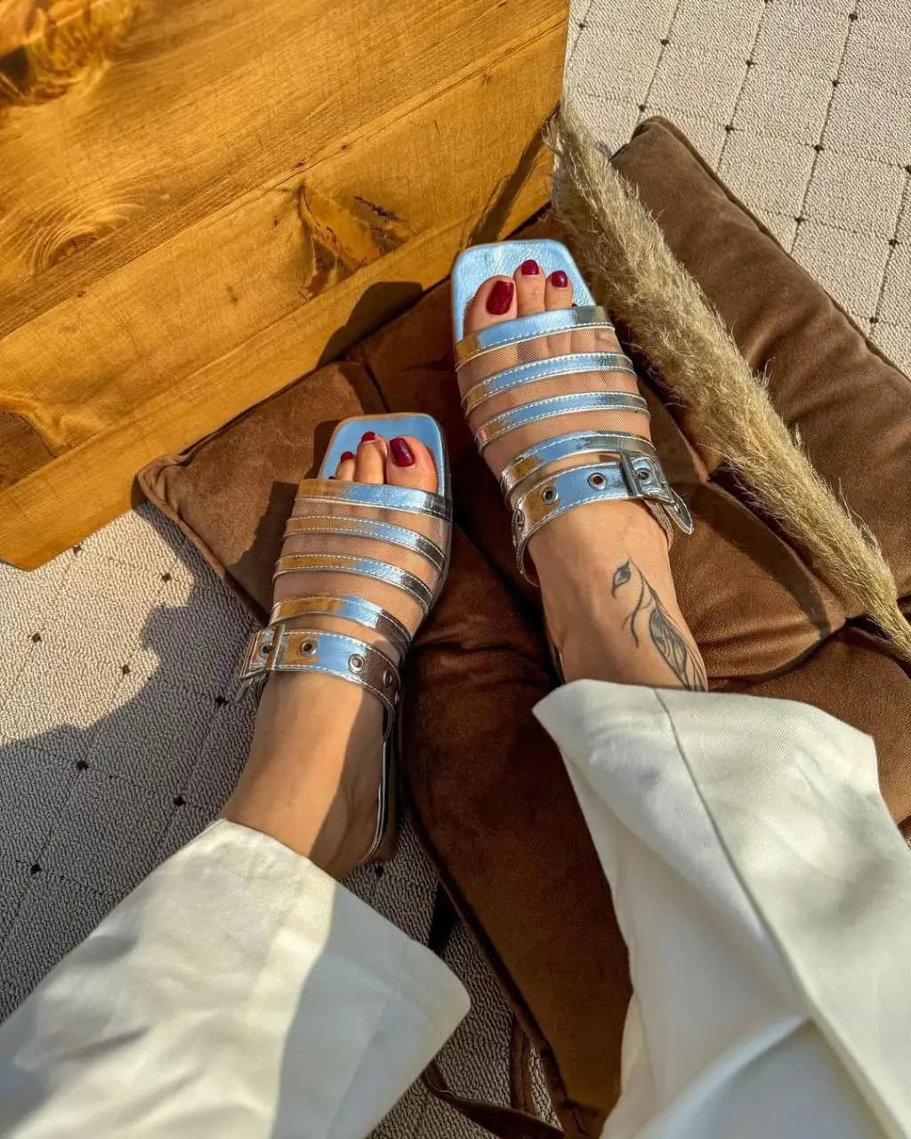 صندل شیک (نقره ای) کد 4486 — تصویر ۴