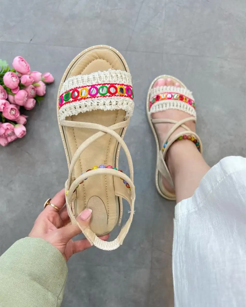 صندل سنتی (کرم) کد 4480 — تصویر ۵