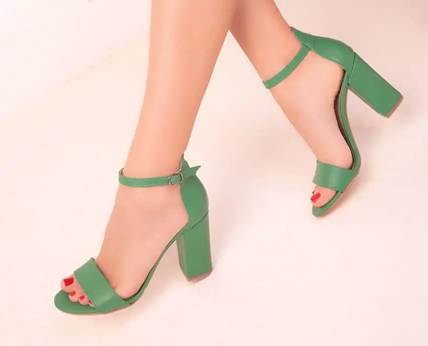 کفش مجلسی پاشنه 7 سانت چرم درجه1 (سبز) کد 4446