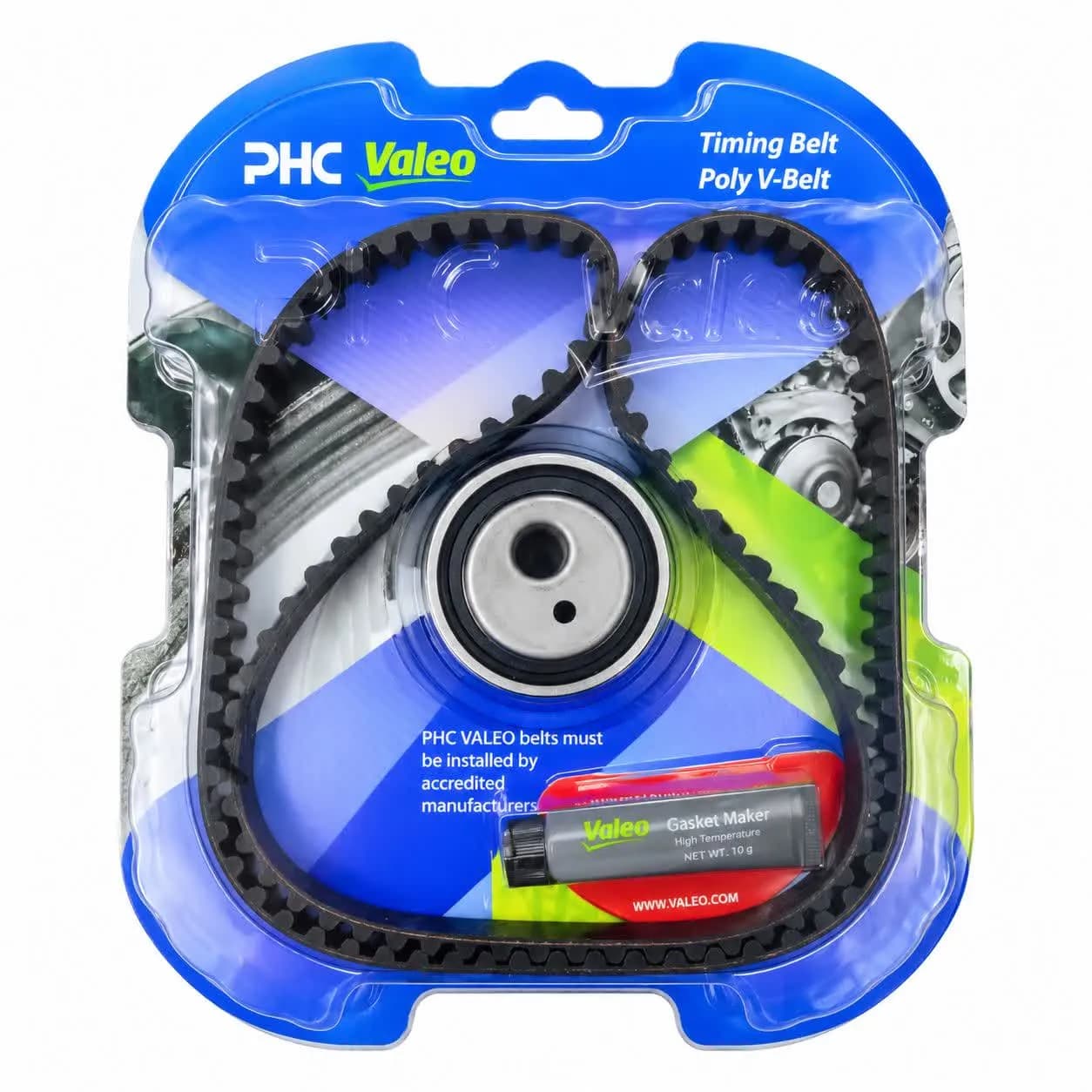 کیت تایم پژو405 XU7 تسمه تایم و بلبرینگ سمند پارس 114 دندانه برند PHC Valeo کره اصلی