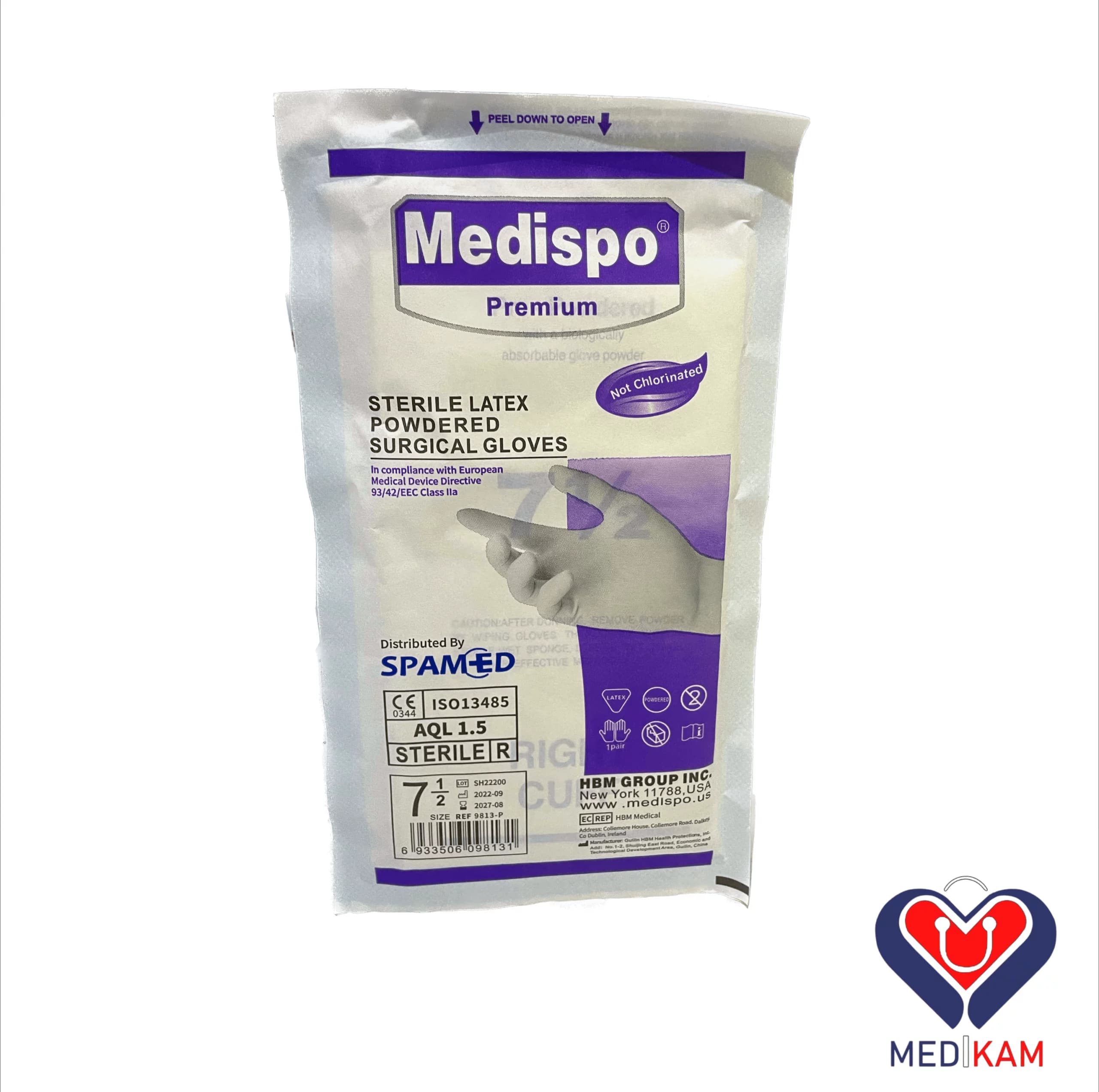 دستکش جراحی کم پودر medispo