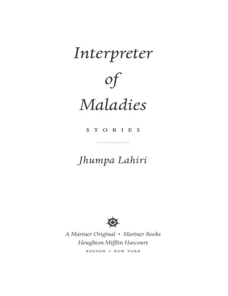 کتاب Interpreter of Maladies (مترجم دردها) نسخه انگلیسی PDF | جومپا لاهیری