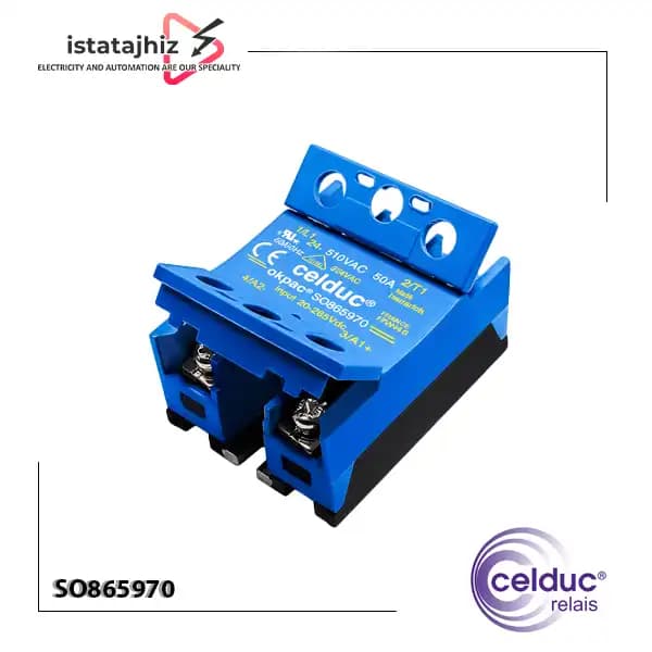 رله SSR تک فاز ۵۰ آمپر سلدوک (Celduc) مدل SO865970