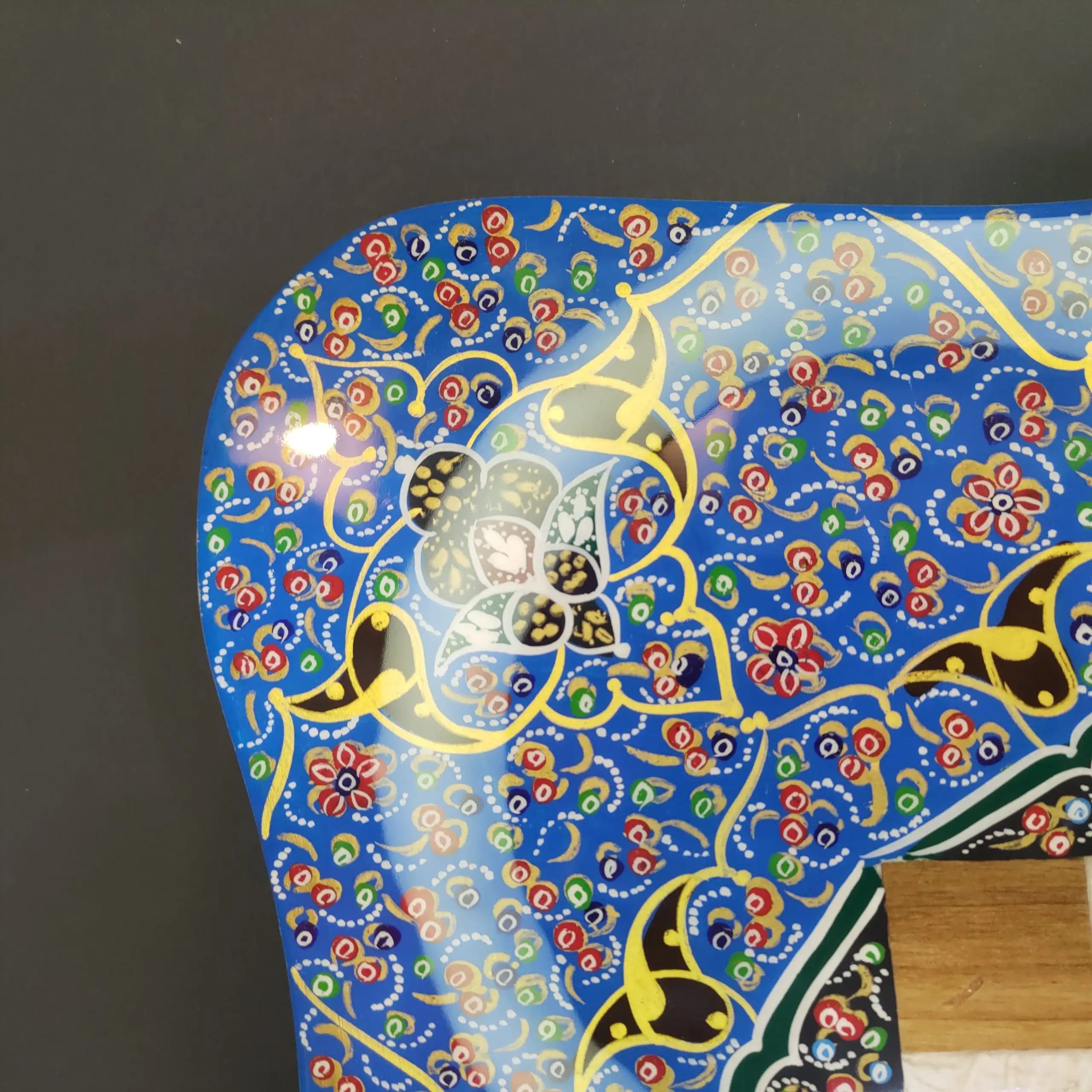 تخته نرد دست ساز گردو خاتم و پرداز بینظیر دور گرد سایز 50 — تصویر ۳